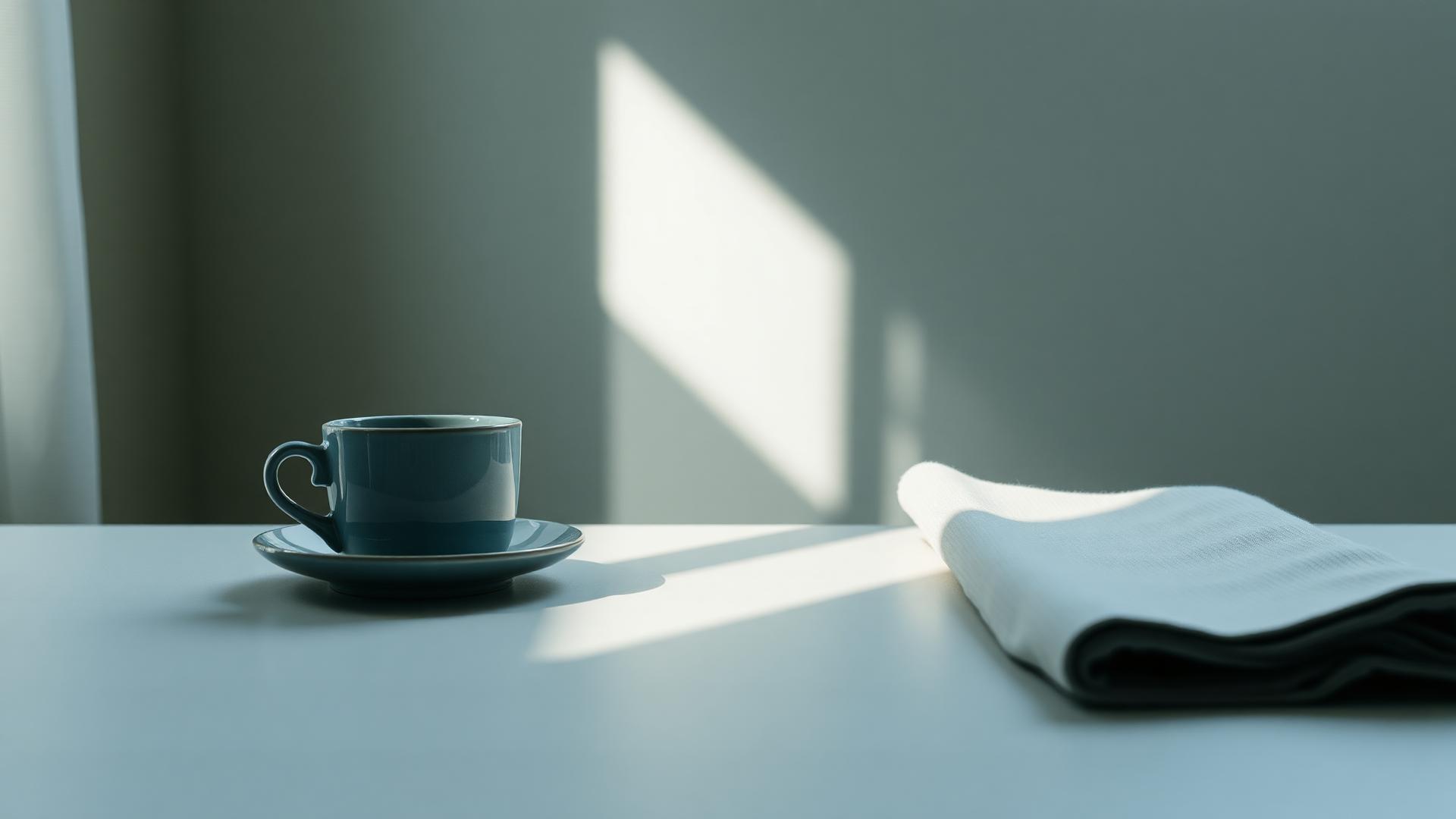 Soft morning light across a calm, uncluttered desk